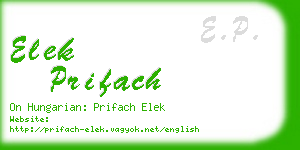 elek prifach business card